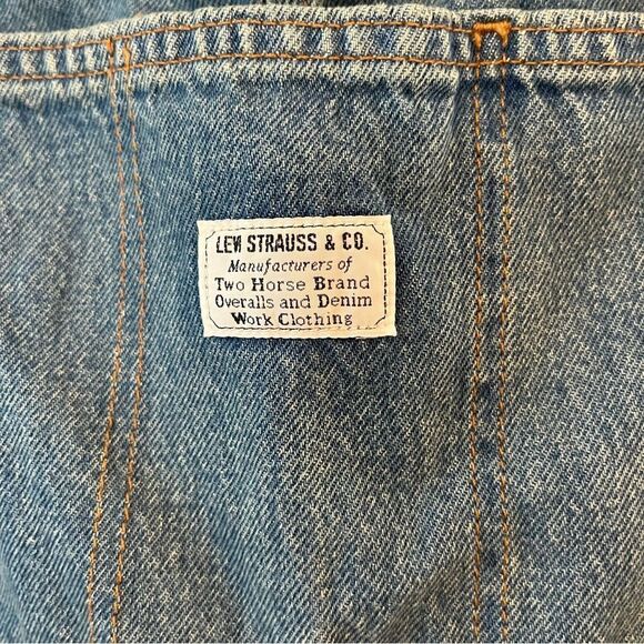 Levi’s Non Stretch Denim Jeans Overalls NWT Medium Wash Size XL - Picture 7 of 13